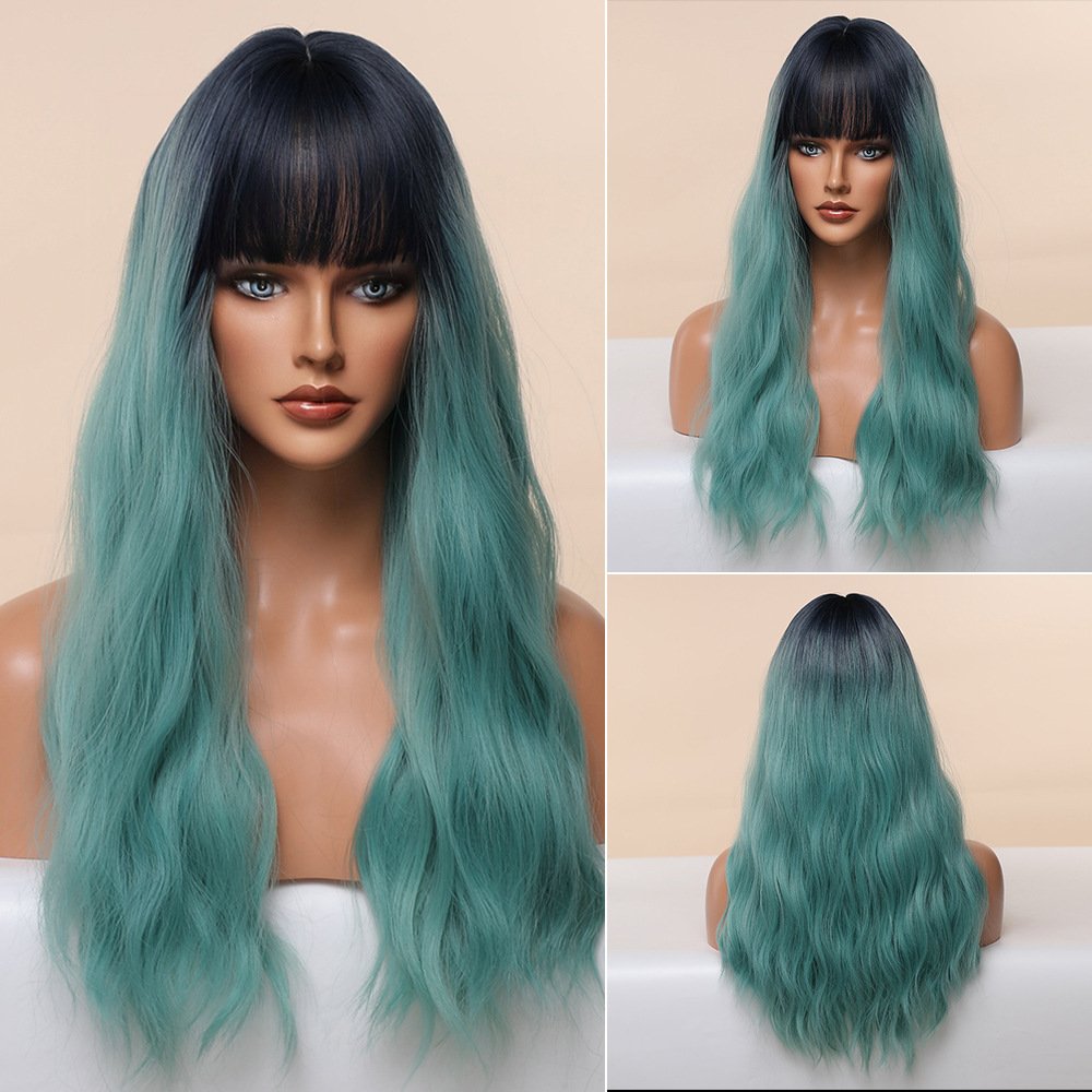 Anime Air Bangs Big Wave Purple Wig - Image 2