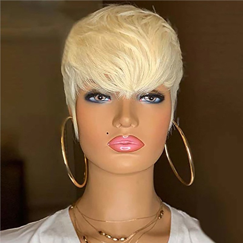 Ladies Wig Short Synthetic Blonde Pixie Haircut Wig - Image 3