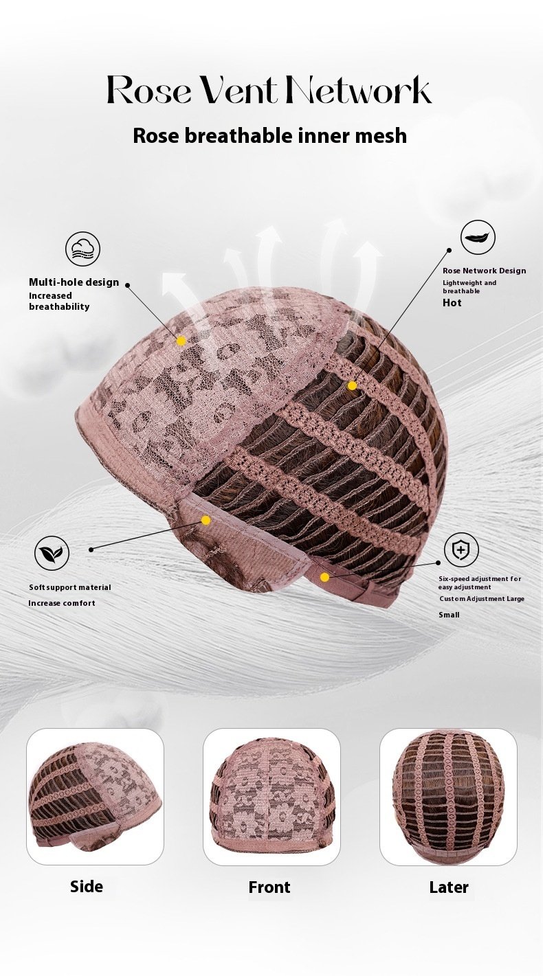 Long Curly Wig Head Cover Natural Black Bangs Big Wave Wig - Image 4