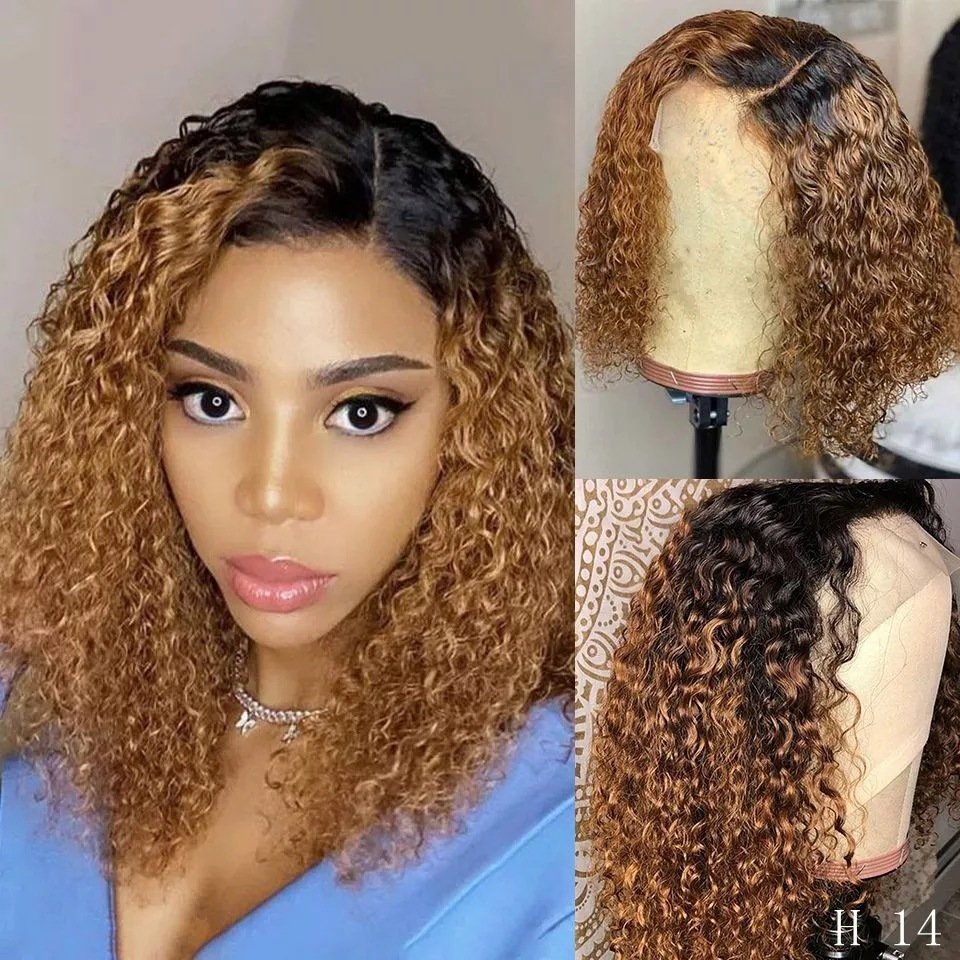 Side Part Bob Wavy Ombre Lace Wig - Image 5