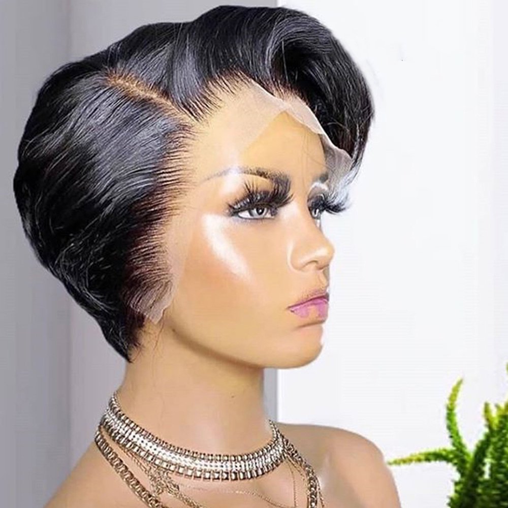 Fashion Pixie Cut Wig Lace Human Hair - Image 3