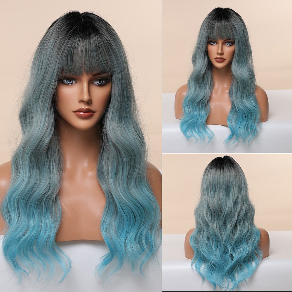 Anime Air Bangs Big Wave Purple Wig - Image 4