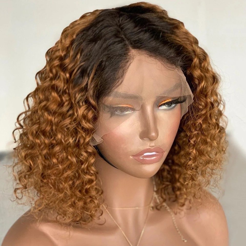 Side Part Bob Wavy Ombre Lace Wig
