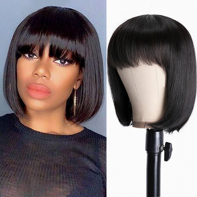 Wig Bangs Bobhaircut Bob Wig Human Hair Wig - Image 5